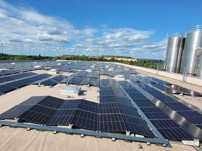 জার্মানিতে 300KW ব্যালাস্ট রুফ মাউন্ট সোলার সিস্টেম