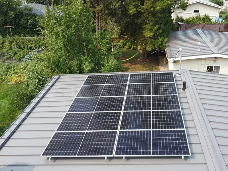 কানাডায় 5KW সোলার প্যানেল মেটাল রুফ টিল্ট মাউন্ট