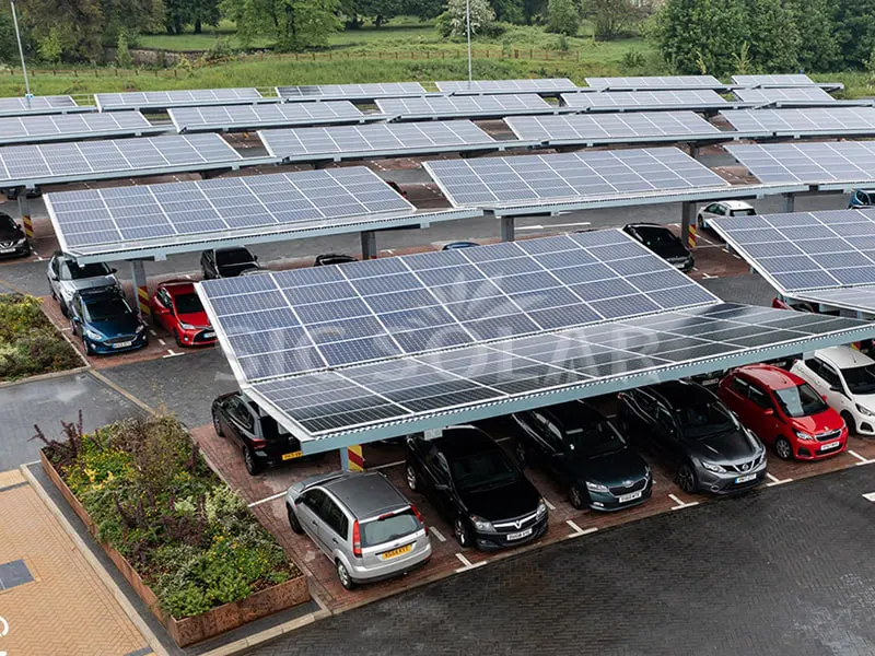 কেনিয়াতে 700KW সোলার পার্কিং কারপোর্ট র্যাক মাউন্টিং
